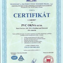 Naše společnost byla opakovaně úspěšně certifikovaná v souladu s požadavky normy ČSN EN ISO 9001:2016 