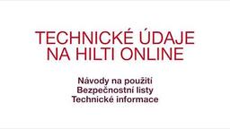Technické údaje na Hilti Online