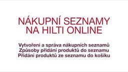 Nákupní seznamy na Hilti Online