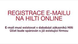 Registrace e-mailu na Hilti Online